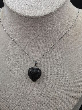 Heart Rhodonite Pendant Necklace (2424)